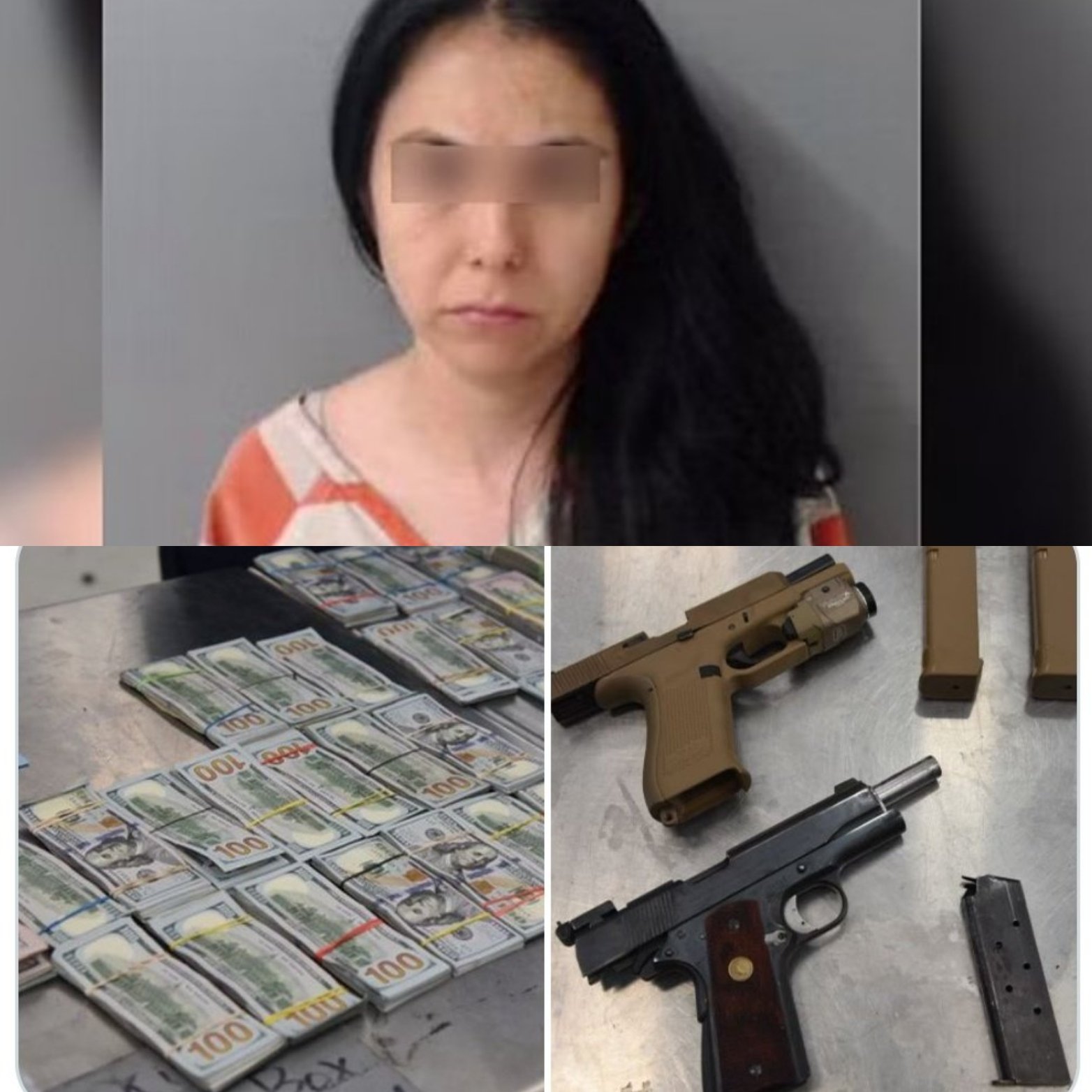 Detienen en la frontera a hija de alcalde de Michoacán llevaba mil dólares y pistolas